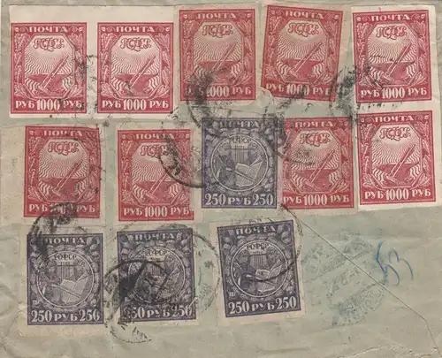 Lettre avec R-Zettel: De l'étranger à Berlin W8 1922