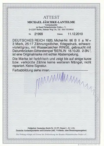 DR Min. 96 BIIa, cacheté avec BPP Photoatest