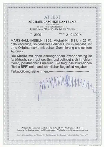 Marschall-Inseln: MiNr. 5I U, postfrisch
