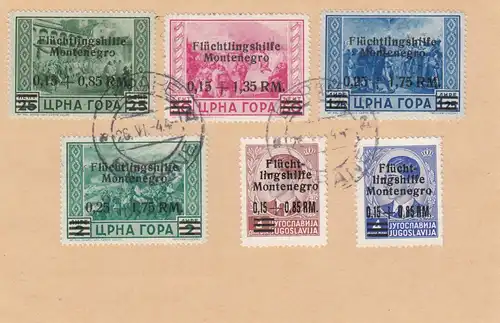 Instrumentation Monténégro: Mi Nr. 20-28, P1, cacheté, Attest Krichke