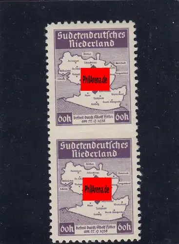 Besetzung II. WK: Sudetenland, **, MiNr. II UM, Niederland