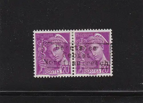 Dt. Besetzung  Frankreich: Dünkirchen: MiNr. 10 II im Paar, BPP signiert, *