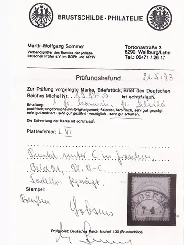 Mi.19 Erreur de plaque, cacheté - résultat