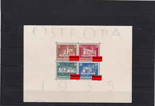 Deutsches Reich Block Nr. 3 - OSTROPA, BPP Attest - WZ Verschiebung