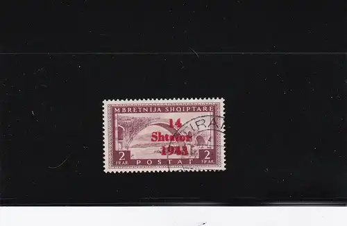 Bes. II. WK: Albanien: MiNr. 12 IX, gestempelt, Abart, Attest Krischke