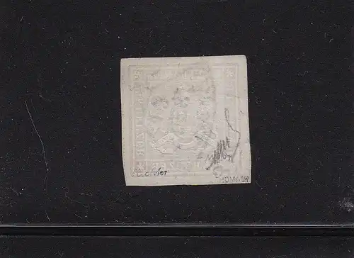 Württemberg: MiNr. 42 b, Bogenf. 6, BPP Attest, gestempelt