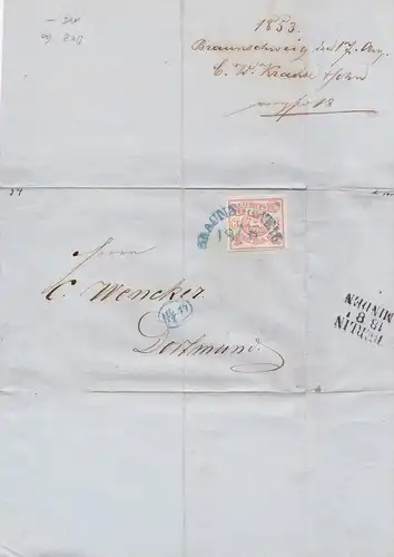 Braunschweig: MiN° 3 sur lettre