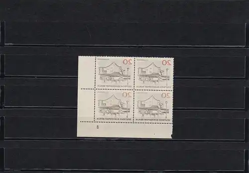 Berlin: Min. 256, **, Eckrand Quererblock avec numéro de forme, plein bolklatsch !!!