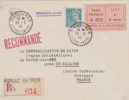 France: Saint Nazare, numéro 3 II sur lettre R