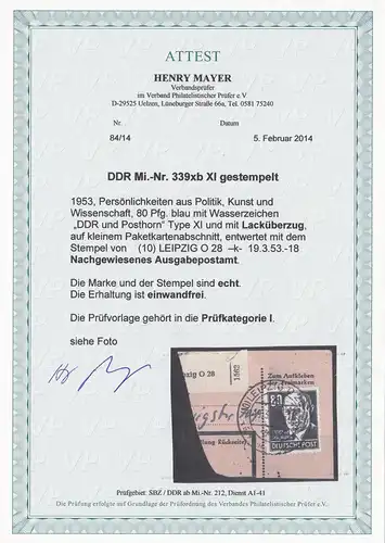 DDR: MiNr. 339xb XI, gestempelt