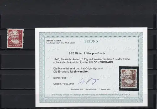 SBZ: Michel N° 214 bx, frais