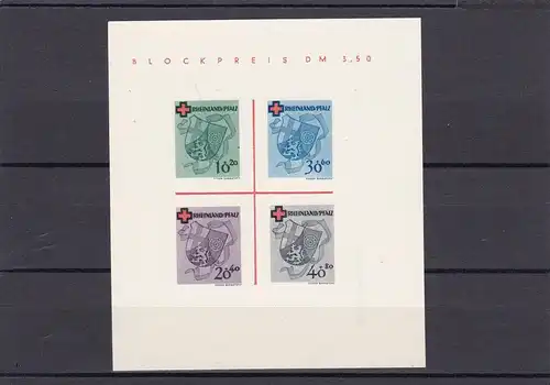 Französische Zone: MiNr. Block Nr. 1, Type II, ungebraucht, BPP Befund