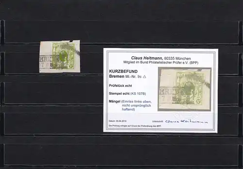 Bremen, Min. 9c, cacheté, BPP résultat