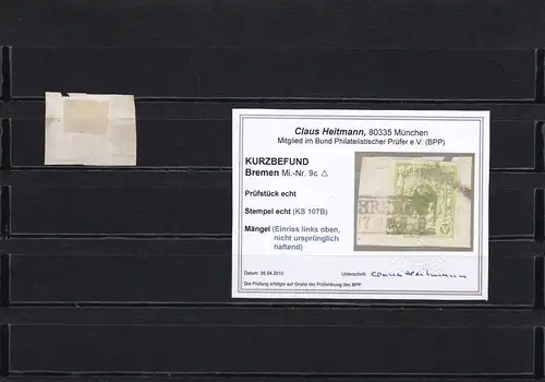 Bremen, Min. 9c, cacheté, BPP résultat