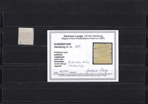 Hambourg: Michel no 18, cacheté, BPP résultat