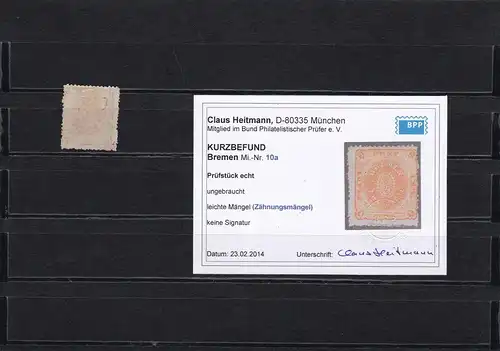 Brême: Min°10a, non utilisé, BPP résultat