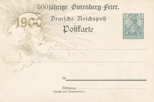 AK 500 ans Gutenberg Jubilé de Francfort/ou de Mayence - Gravure