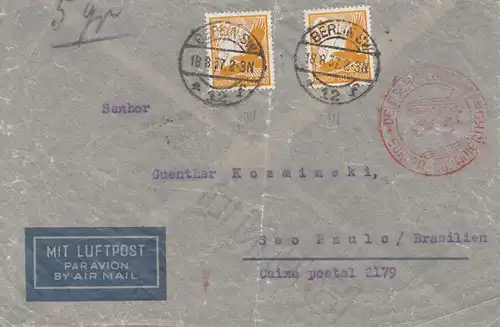 Luftpost Berlin-Sao Paulo-Brasilien 1937, MeF