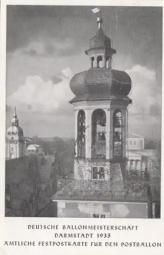 AK Freiballonmeisterschaft 1935 Darmstadt, Postballon