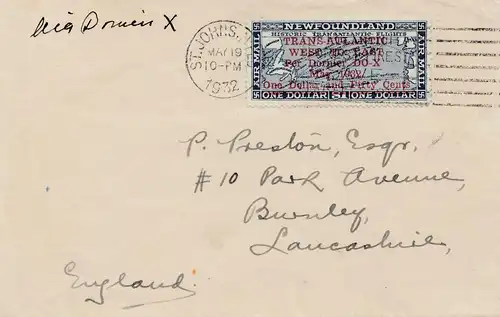 New Foundland 1932 - Trans Atlantic Do X en Angleterre, SEL !!! Harms 63b