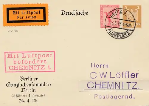 Aéroport de Leipzig vers Chemnitz 1927