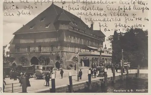 Ansichtskarte Konstanz 1929 - per Luftpost nach Genf