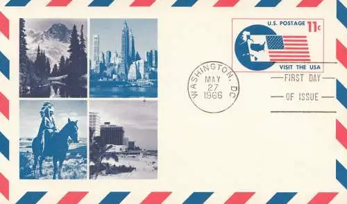 Ganzsache USA - Indianer  1966 FDC