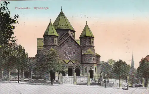Ansichtskarte Chemnitz Synagoge 1914