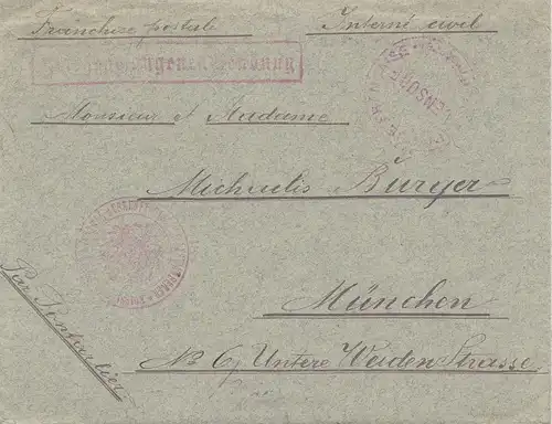 POW - Kgf: 2 Briefe 1917 von Finistere Frankreich  nach München