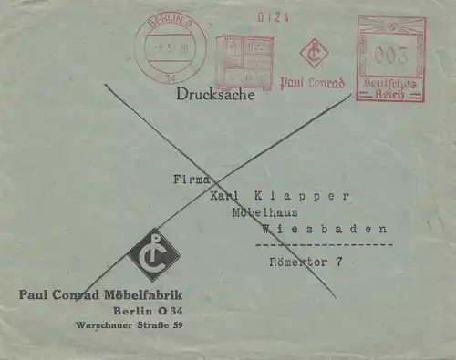 Berlin Paul Conrad Möbelfabrick 1939 nach Wiesbaden