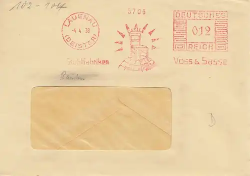 Lauenau Deister 1938 Stuhlfabriken Voss Freistempel