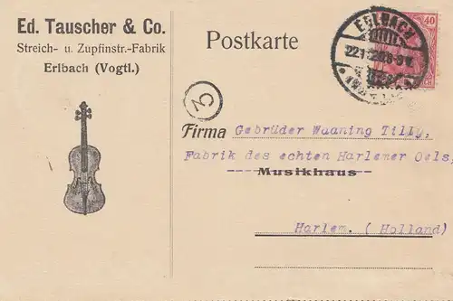 Tauscher Erlbach - Steich- und Zupfinstrumente Fabrik 1920