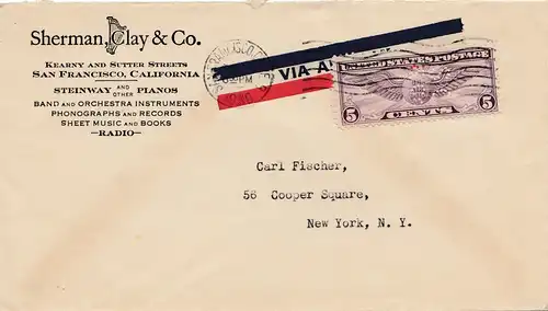 USA: Sherman Clay&Co, Steinway, Piano, Radeio, Harfe, ...1930, San Francisco