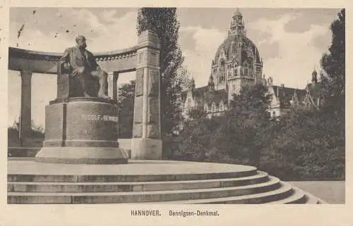 Ansichtskarte Hannover -Bennigsen Denkmal - Sängerbundfest 1924