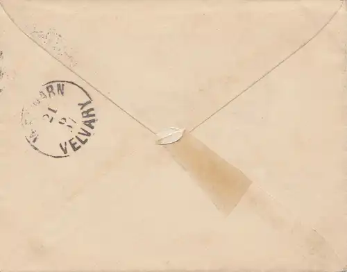 Timbre: Vignobles royaux 1897 Kral. Vinohracy d'après Velvary