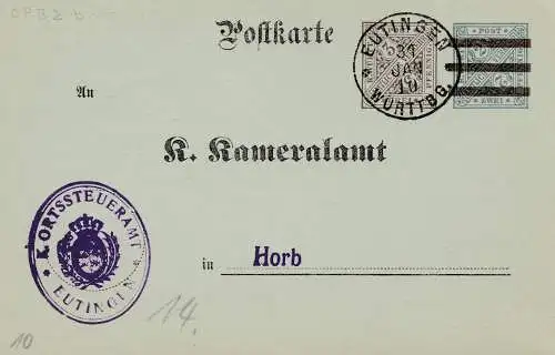 Eutingen nach Horb 1910: Nachweis über Branntweinerzeugung