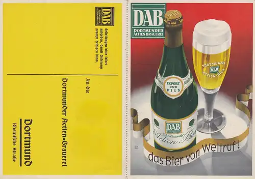 Ansichtskarte Dortmunder Aktien Brauerei mit Bestellkarte