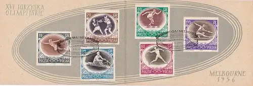 Olympiade Melbourne 1956 - Carnet commémoratif