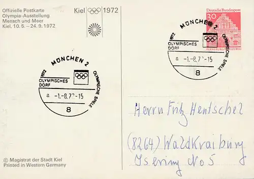 Jeux olympiques Kiel 1972: Exposition homme-mer entier