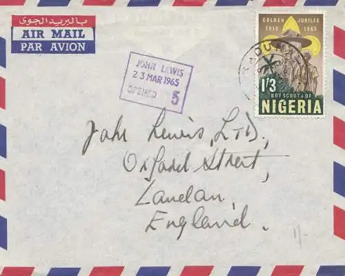 Nigeria: 1965: Boy Scout of Nigeria-John Lewis to England