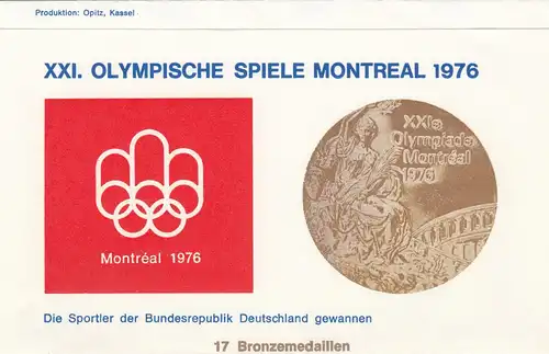 Leverkusen Philatelie 1976: Jeux olympiques de Montréal, temple de la totalité
