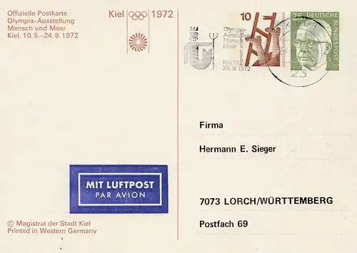 Olympiade Munich 1972: homme et mer - entier Kiel