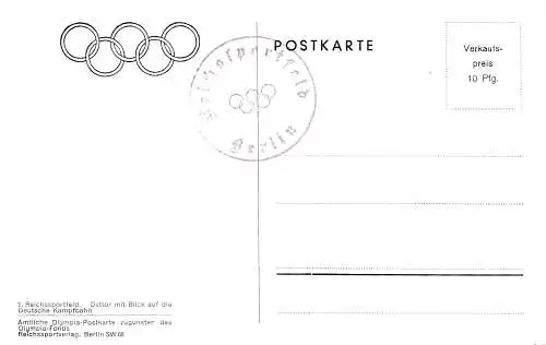 Olympiade Berlin 1936: Carte de vue Reichsportfeld Osttor