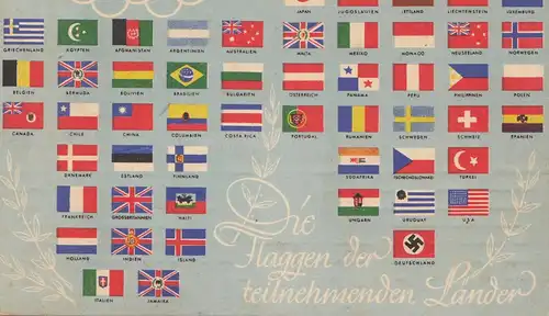Olympiade Berlin 1936: Die Flaggen der teilnehmenden Nationen - Ansichtskarte