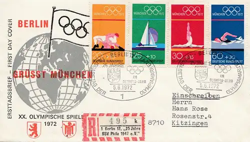 Olympiade München 1972: Berlin grüsst München nach Kitzingen