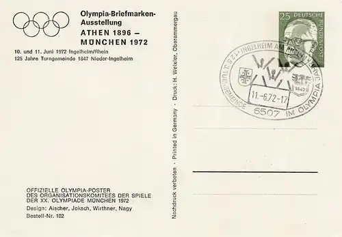 Olympiade München 1972: Briefmarkenausstellung Ingelheim