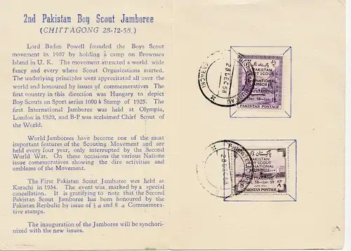 Pakistan: Lord Baden Powell-Boy Scout Jamboree 1958 - Carnet commémoratif