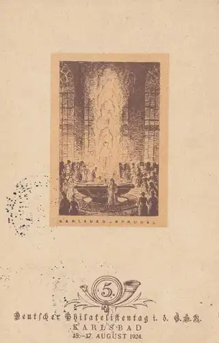 Carte commémorative de la Journée philatéliste allemande 1924 - Karsbad