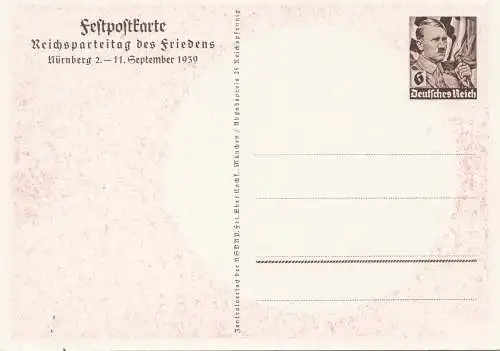 Ansichtskarte - Ganzsache-Festpostkarte Reichsparteitag 1939