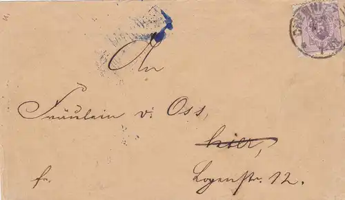Brief 1887 von Chemnitz  - Zurück - Absender nicht ermittelbar 